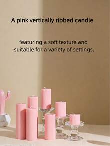 A Series Of Charming Pink Striped Candles Available In Multiple Sizes. These Candles Feature A Refined Striped Design, Exuding An Elegant And Fashionable Ambiance, Making Them Suitable For Various Occasions Such As Mother's Day Gifts, Holiday Decorations, Birthdays, Graduations, Candlelight Dinners, Proposals, Home Decor Accents, And Couple's Gifts. - 1PC - View 6