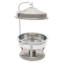 CNCEST Chafing Dish Set For Buffet, 9L/9.5Qt Stainless Steel Chafing Dish Buffet Servers Warmers With Circular Hanging Cap,Buffet Round Chafing Food Pan Buffet Warmers For Party Restaurant Hotel (Silver) - 銀色 - 查看 5