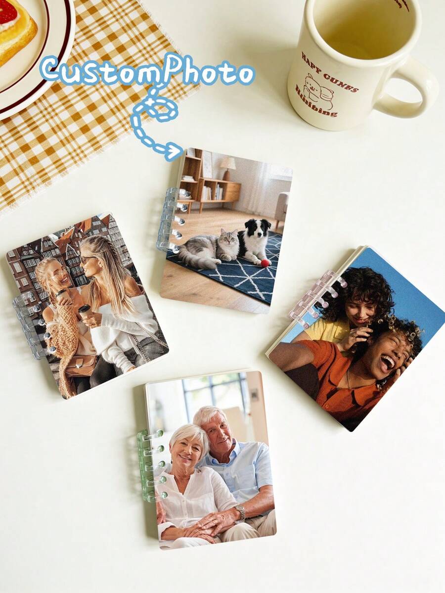 1/5pcs Customized Photo Notebook, Pet Photo Notebook, Personalized Portrait Notebook, Souvenir, Gift For Friends, Son, Daughter, Students For Back To School, Graduation, Convenient And Portable Customizable Notebook School Supplies, Daily Planner - Multicolor - View 1