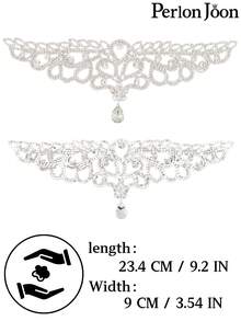 1pc DIY Crystal Silver Rhinestone Angel Wings Necklace, Wedding Dress Accessory - YL007 - View 16