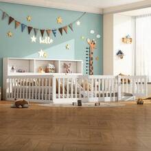 Bed Frames - White + Pine + 140cm*200cm - View 12