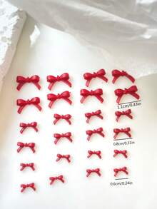 50 de decorațiuni pentru unghii cu fluturi, accesorii mini pentru bijuterii din rășină alb-negru, stil luxos, potrivite pentru nail art DIY - roșu - Vizualizare 4