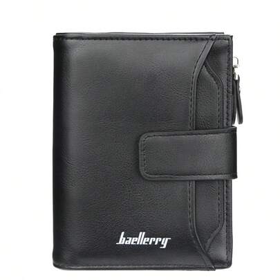  محفظة جلد PU كلاسيكية للرجال من Baellerry، بفتحات متعددة للبطاقات وسحاب، سعة كبيرة، محفظة قصيرة للأعمال والكاجوال، هدية مثالية للحبيب