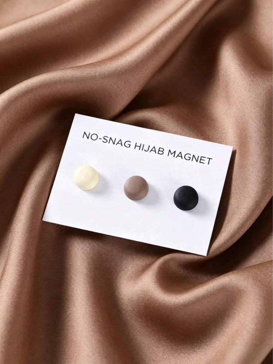 3pcs Magnetic Hijab Pins, Versatile Magnetic Brooch Clips For Hijabs, Scarves, Shirts, Dresses & Clothes (No Card Included)