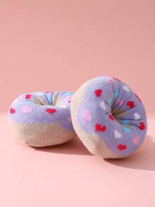 CREATOR SOCKS 1 Pair Of Funny Donut Mid-Calf Socks, Cute And Novel Food-Like Chocolate Creative Gift Box Design - Multicolor - View 8