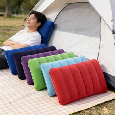 1pc Ultra-Light Inflatable Pillow, Small Square Air Pillow, Suitable For Hiking, Camping, Travel, Napping, Office Desk Rest, Neck And Waist Support
