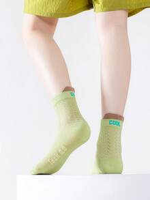 5 Pairs Boys' Socks, Summer Thin Mesh Breathable Mid-Calf Socks, Solid Color Minimalist Versatile, Suitable For Daily Casual & Sports Wear, Children Socks - Multicolor - View 2