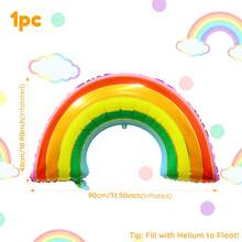 1/2pcs Rainbow Foil Balloons, Large Colorful Balloons Suitable For Children's Birthday Party Decoration, Photo Background, Baby Shower Party Decor - View 8
