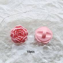10 chiếc khuy trang trí hình hoa trà và hoa hồng nhiều cánh 3D nhiều màu sắc dùng cho áo len, áo khoác cardigan, áo jacket. - nhiều màu - Xem 16