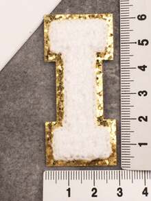 26pcs A-Z Letter Patches, Gold Color, Removable Sew-On 3D Embroidered Alphabet Decals, Suitable For Hats, Jeans, Clothes, Bags, DIY Crafts, Fashion Decoration, Jewelry Boxes, Storage Boxes, Phone Cases - White - View 26