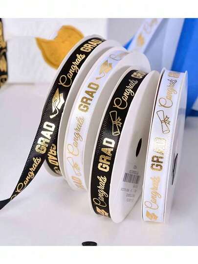 Dây ruy băng chữ chúc mừng tốt nghiệp dài 10 thước, ruy băng satin đen trắng vàng ánh kim chúc mừng tốt nghiệp, ruy băng trang trí tiệc tốt nghiệp, ruy băng tự làm gói quà, kiểu tốt nghiệp đen trắng, thích hợp để trang trí bằng tốt nghiệp, trang phục tốt nghiệp, quà tặng tốt nghiệp.
