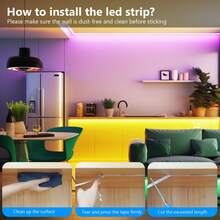 Intelligent Music-Syncing Flexible LED Light Strip, 44 Keys + App Dual-Control Self-Adhesive Design, TV Backlight Background Wall Decoration, RGB Intelligent Light Strip, Suitable For Decoration In Bedrooms, Living Rooms And Parties. - ánh sáng đa sắc - Xem 5