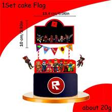 Roblox 13pcs Cake Decorations - Cake Flags, Cake Toppers, Birthday Party, Holiday Party, Christmas, Cartoon Game Theme Party Supplies, Party Favors, Small Gifts - Roblo Cake Flag Cake Insert 2 - View 5