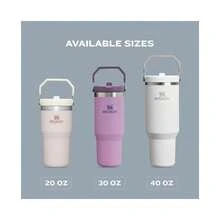 IceFlow 2.0 Flip Straw Tumbler With Handle 40 Oz Twist On Lid And Flip Up Straw Leak Resistant Bottle Insulated Stainless Steel BPA- Black 2.0 - 黑色 2.0 + 40 盎司 - 查看 8