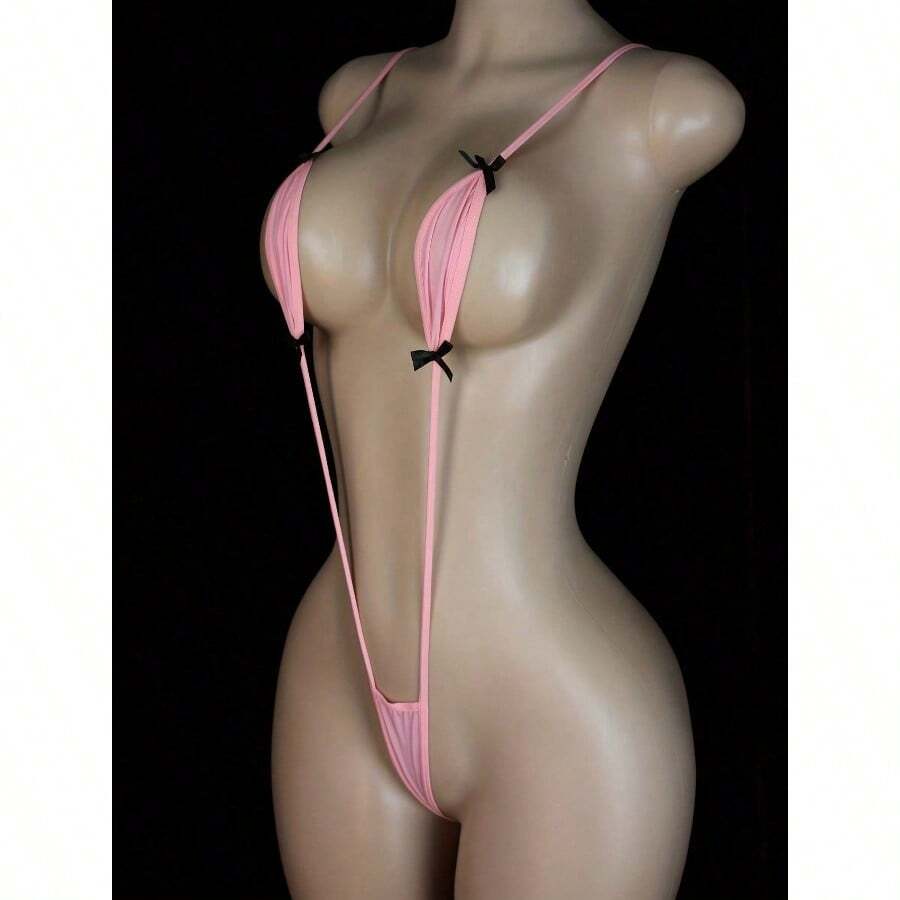 A Sexy Lingerie, Sexy Lingerie Three Points Not Off Temptation Valentine's Day New Pajamas Dating Robes Bed Passion Set Ladies Sexy Lingerie And Panties Bold Clothes Dew Foreign Land Temptation Lingerie - 粉色 - 查看 1