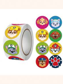 Cute Paw Patrol Stamp Sticker Roll - Waterproof Graffiti Style Stickers, Ideal As Children's Toy, Decorative Pencil Cup, And Fun Party Favor - Multicolor - View 5