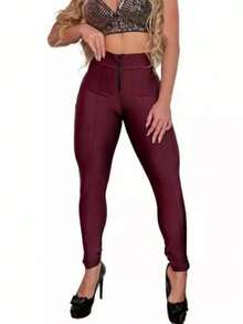 Women's LIPO Pants, Power Shaping Suplex Fabric, Leggings And Plus Sizes G1 G2 G3 - 酒紅色 - 查看 6