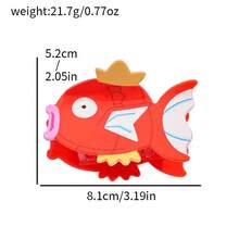 pokemon 5个可爱主题亚克力发夹，时尚鲨鱼造型发夹，适合丸子头等发型 - A - 查看 11
