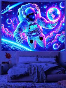 Astronaut Holding Planet In Space UV Reactive Tapestry Cosmic Exploration Wall Art For Bedroom Living Room Decor Celestial Adventure Design Perfect For Cozy Home Aesthetic And Dreamy Ambiance, Aesthetic Room Decor, Triippy Room Decor, Psyychedelic Art, Blacklight Tapestry, Glow In The Dark, Trrendy Wall Art, Indie Room Decor, Dorm Essentials, Apartment Must Haves, Cool Room Stuff, Spacecore Aesthetic, Galaxy Wall Art, Astronaut Decor, Night Sky Decor, Gamer Room Setup, Teen Room Decor, Bedroom Wall Hanging, Chill Vibes Decor, Surreal Wall Art, Dreamy Home Decor, Large Tapestry, Wall Background, Glow Party Decorations, Modern Home Decor, Wall Decoration, Celestial Wall Art, Creative Gift, Studio Wall Decor, Neon Wall Art, Fairycore Aesthetic, Magic Room Decor, Living Room Art, Home Decoration, Vibrant Home Decor, Spiritual Wall Art, Artistic Tapestry, Metta Universe Art, Cool Room Decorations, Wall Mural, Aesthetic Background - 1PC - Xem 1