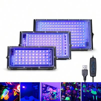 Đèn pha LED UV 5V USB 395nm 400nm, đèn sân khấu tia cực tím 50W 100W 200W, chống thấm nước, dùng cho vũ trường, tiệc tùng.