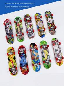 2/3/6pcs Mini Finger Skateboard Set, Professional Desktop Finger Skateboard, Finger Skateboard, Pressure Relief Toy, Professional Mini Finger Skateboard Puzzle Pressure Relief Toy, Birthday Party Gift, Gift Bag Filler, Mini Gift, Random Color, Random Pattern - Multicolor - View 2