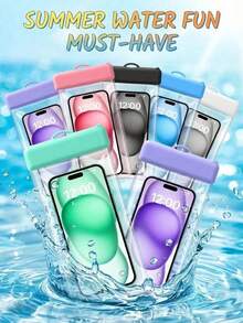 Túi đựng điện thoại chống nước IPX8, túi khô 4 lớp kín khí cho điện thoại màn hình cảm ứng nhạy, có dây đeo, vỏ điện thoại dưới nước thích hợp cho bơi lội, bãi biển và lặn. - Nhiều màu - Xem 6