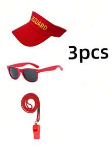 Bộ trang phục cứu hộ gồm 1 món: phao hơi, còi, kính bảo hộ và mũ điều chỉnh được; trang phục hóa trang cứu hộ dành cho người lớn, phù hợp cho cả nam và nữ, tuyệt vời cho hồ bơi, lễ hội Halloween, tiệc hóa trang, bãi biển và nhiều dịp khác. - Đỏ - Xem 8