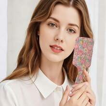 1pc Vintage English Floral Series Air Cushion Comb, Featuring Delicate Floral Patterns Of Flowers, Peonies, Tulips, Roses, Made Of Durable PC+TPU Material, Smooths Hair For Styling And Care - Multicolor - View 4