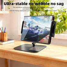 360° Adjustable Rotating Monitor Stand, Tilt Clamp, Universal Extendable Display Holder Desk Mount, Live Streaming Desk Phone Tablet Bracket, Suitable For Adjustable Long Arm Foldable Monitor Stand, Aluminum Alloy Material - View 5