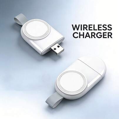 1 pieza Cargador magnético USB para reloj, Cargador inalámbrico magnético portátil mini, Adaptador de carga inalámbrica para Apple Watch Series Ultra/9/8/7/6/SE/SE2/5/4/3/2/1, Carga rápida y eficiente, Plug and Play, Amigable para viajar