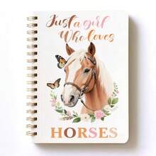 Just A Girl Who Loves Horses Spiral Notebook Journal Cute Horse Gifts Softcover with Removable Dividers Wire Bound Hardcover 160 Pages/80 Sheets Each A5 8.4"x 6.4" for Girls Office Diary Book - como en la foto - Ver 8