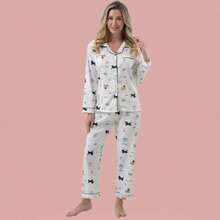Z&D Lingerie Women's American Pajama Set With Puppy Print - Long-Sleeved Cotton Set SY58 - 白色 - 查看 8