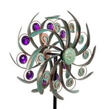 Viveta Metal Wind Spinners Outdoor,Vintage Kinetic Wind Spinner Garden Pinwheels With Metal Stake For Patio,Lawn,Garden,59 * 13.4 Inch - Xanh tím - Xem 3