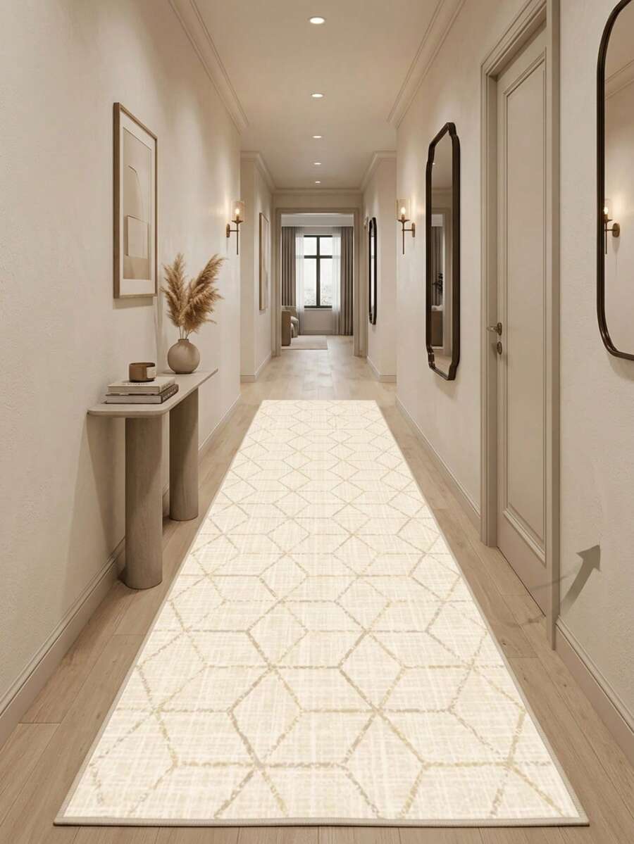 1pc Vintage Geometric Abstract Diamond Pattern Area Rug/Carpet/Bath Mat/Door Mat/Runner, Soft Washable Rug For Hallway, Bathroom, Kitchen, Bedroom, Living Room, Versatile Home Decor - Multicolor - View 1