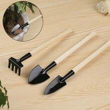 3pcs Gardening Tool Set, Iron Shovel, Rake Suitable For Succulent Soil Loosening, Mini Planting Gardening Tool Kit - Three-piece Set - View 4