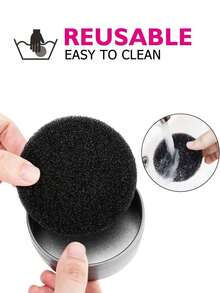 1/2pcs Makeup Brush Cleaner, Quickly Cleans Makeup Tools, Reusable Dry Cleaning Box Suitable For Various Makeup Brushes And Cosmetics - Silver - View 3