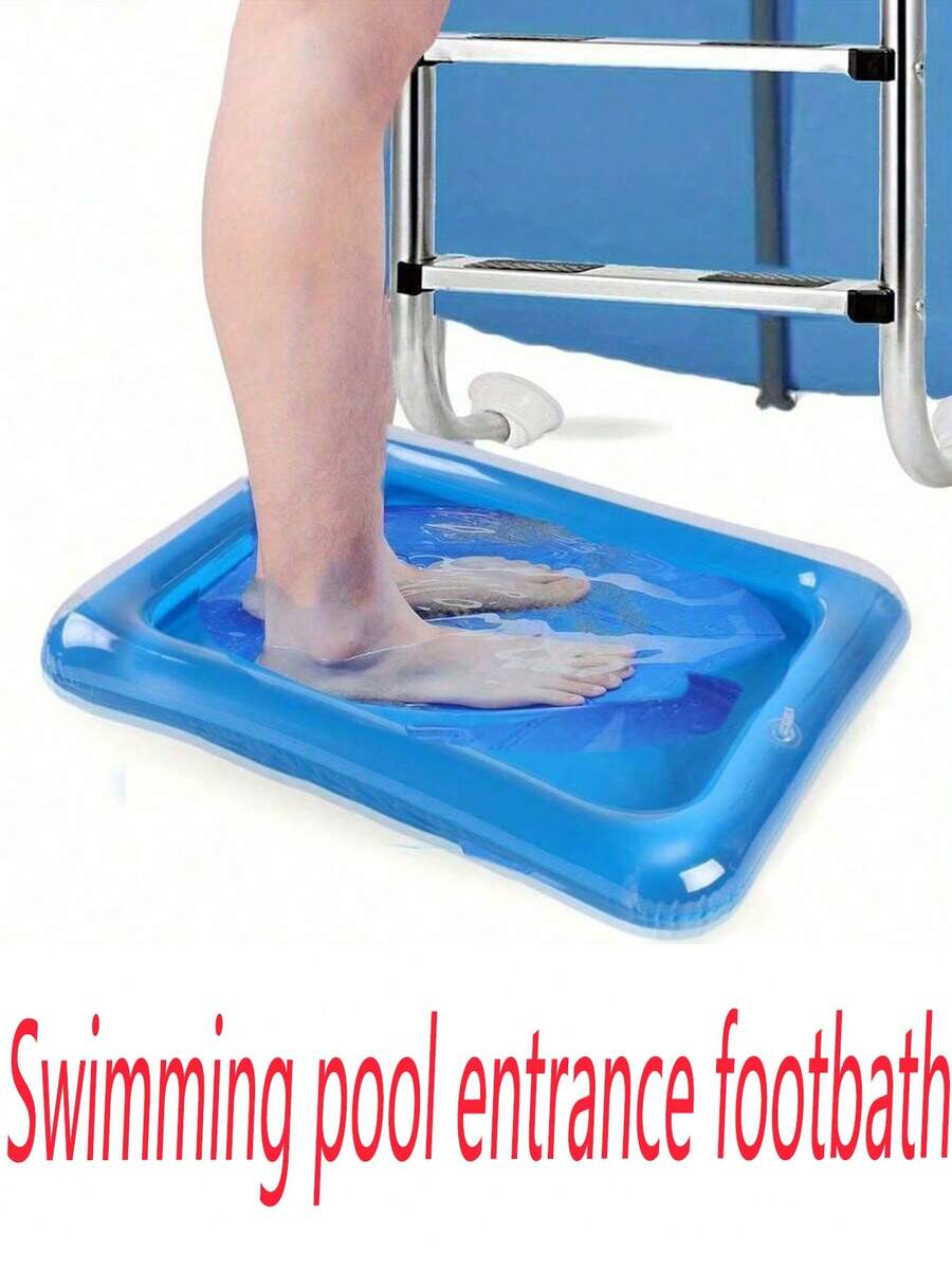 1pc Portable Foldable Swimming Pool Entry Foot Bath Basin. Essential For Swimming Pool Maintenance. Ideal Tool For Pool Entry, Outdoor, Camping, Backyard, Foot Hygiene Care And Beach Pool Foot Cleaning. Multifunctional Foldable Foot Bath Basin, Suitable For Home And Outdoor Use, Easy To Store And Carry., Beach Essentials, Pool Float