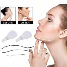 63pcs/Set Invisible Face Lifting Tapes, 60pcs Tapes + 3pcs Face , Help Tighten Facial Contours, Smooth Wrinkles, Quickly Lift Jawline - Multicolor - View 2