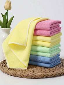 20pcs Thick Kitchen Cleaning Towels/ Dish Cloths, Assorted Colors, Bamboo Fiber, Highly Absorbent, Non-Linting, Non-Stick Oil, 9.8"*9.8", Not Support Machine Washing,Kitchen,Bathroom,Home,Household Supplies - Multicolor - View 2