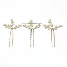 3 Pieces Elegant Imitation Hair Clip - Handmade Metal Vintage Hair Accessories, Exquisitely Designed, Suitable For Weddings, Parties, And Casual Wear, Party Hair Accessories | Nature-Inspired Design | Handmade Jewelry, Cute Hair Accessories,Festival,Birthday - WZ013J - View 9