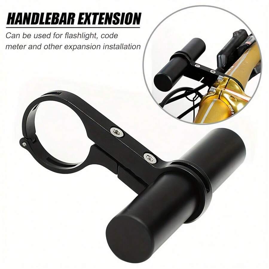 1pc Bicycle Handlebar Extender Upgrade Your Riding Experience - Aluminum Alloy Dual Clamp Bracket, Ensures Secure Installation, Compatible With 0.88 Inch To 1.3 Inch Handlebars (Smooth Black Design) - Multicolor - View 1