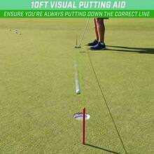 Down the Line - Guía de Cuerdas para Putting de 10 pies Ayuda de Entrenamiento de alineación de Golf Master Straight and Breaking Putts - Verde - Ver 2