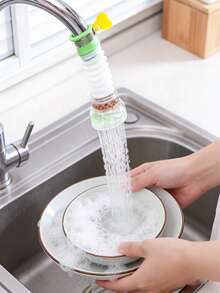 1pc Kitchen Faucet Splash Guard Extender - Flexible Rotatable Nozzle, Water-Saving Design Plastic Material, Suitable For Washing Fruits/Vegetables/Dishes - Multicolor - View 5