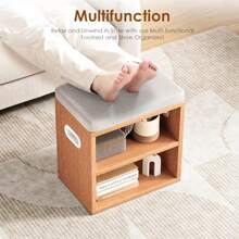 Soohow Banco de Zapatos pequeño para Banco de Zapatos de Entrada con Banco de Zapatos de cojín con Almacenamiento y Asiento Asiento de Banco pequeño Estante de Zapatos de Entrada Banco de Zapatos - Oakbe - Ver 4