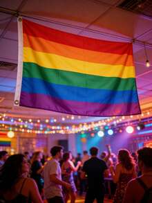 2 piezas/1 pieza Bandera del Orgullo LGBTQ+ Arcoíris, Bandera del Progreso Gay, Bandera "El Amor es Amor", Orgullo Gay, Bisexual, Lesbiana, Pansexual, Transgénero, No Binario, Asexual, Decoración de Habitación del Orgullo, Recuerdo de Fiesta del Orgullo, Decoración Exterior del Día del Orgullo - Bandera arcoíris - Ver 4