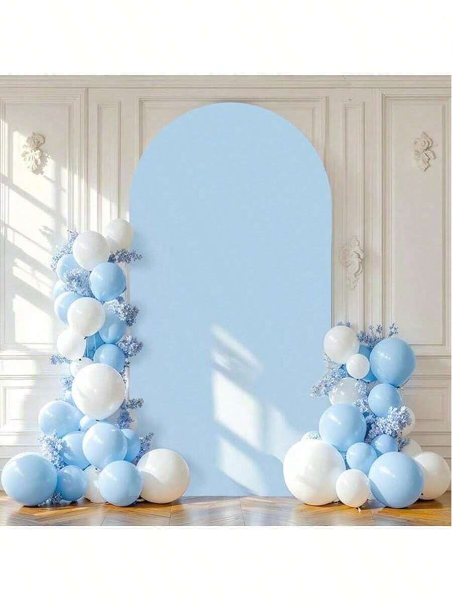 1pc Blue Wedding Party Arch Decor Cover, 5ft, 6ft, 6.6ft, 7.2ft, 8ft Wedding Arch Cover, Double-Sided Spandex Arch Backdrop Fabric, Suitable For Birthday Party Wedding Arch Stand Decoration (Arch Stand Not Included, Fabric Background Only)