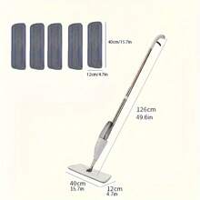 Spray Mop For Floor Cleaning, Professional Microfiber Dust Mop With 5 Washable Reusable Replacement Pads, 360 Degree Rotating Wet Dry Flat Mop With Water Tank & Trigger Spray, Hardwood Floor Cleaner For Laminate Tile Ceramic Wood Floors, Hand-Free Lazy Mop For Home Kitchen Bathroom Cleaning, Heavy Duty Integrated Spraying Mechanism, Lightweight Ergonomic Handle Mop Tool, Multipurpose Household Cleaning Supplies, High Absorbent Microfiber Cloth Head, Dust & Dirt Removal Cleaning Solution, -Friendly Non-Electric Manual Spray Mop, Versatile Surface Floor Scrubber, Space-Saving Hanging Design, Durable Stainless Steel Rod Floor Mop, Efficient Water-Saving Mist Sprayer Mop, Pet Hair Removal Cleaning Kit, Quick Dry Floor Mop For Living Room & Office, Easy-To-Assemble Household Mop Set, Value Pack With 5 Extra Pads, Modern Minimalist Design Cleaning Accessories, High-Quality Professional Cleaning Equipment, Best Floor Care Solution For Hardwood & Marble Surfaces, Daily Chores Helper Tools - 1個拖把+5塊拖把布 - 查看 2