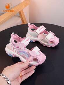 Kids Sports Sandals, Boys Sports Sandals, Girls Sports Sandals, Campus Shoes Series, Toe Protection Function, Outdoor Beach Sandals, Sports Sandals, Suitable For Daily Wear, Dual-Strap Design, Non-Slip Durable Soles, Adjustable Hook & Loop Beach Sandals, Spring/Summer - Pink - View 11