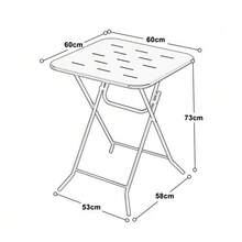 Conjunto de bistró plegable de tres piezas para uso exterior, con revestimiento electroforético, muebles de jardín plegables, 2 sillas y 1 mesa, conjunto resistente a la intemperie para uso interior y exterior. - Negro - Ver 2