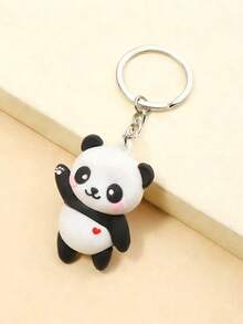 1pc Cute Panda Keychain With Heart Design, Panda Holding Phone Gifts For Mother, Father, Graduation, And Teacher - Multicolor - View 1